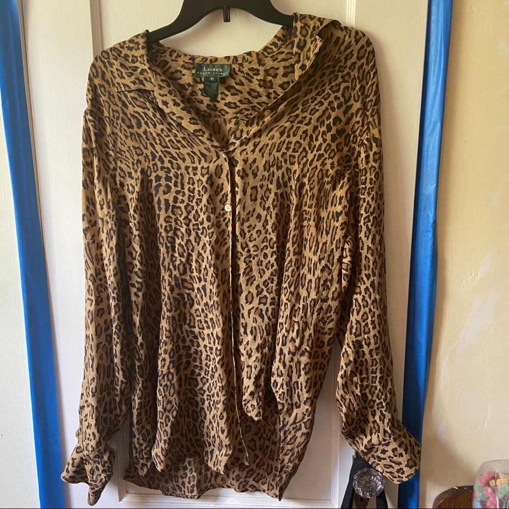 LAUREN Ralph Lauren Leopard Print Silk Blouse 🐆
